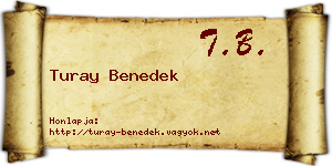 Turay Benedek névjegykártya